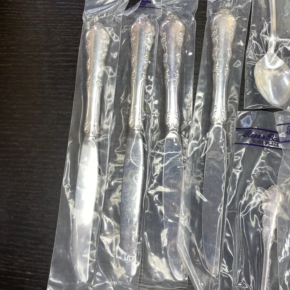 Reed Barton Dresden Rose Silverware 4 Place Settings Of 5 Pcs Silverplated (20)